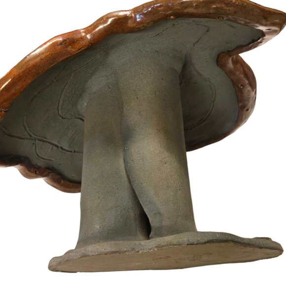 Mushroom Sculpture OOAK Pottery Folk Art Large Boho Fairy Garden Home Decor - Picture 10 of 16